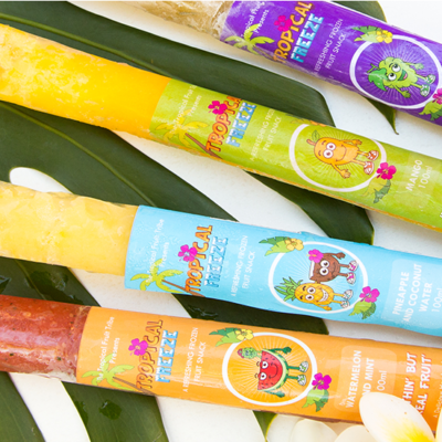 Icey cold Tropical Freeze frozen treats. Healthy ice blocks.